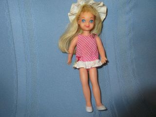Vintage Mattel Tutti Doll 1965 Japan Bendable Blonde W/ Outfit Hat And Shoes 6 "