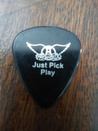 Aerosmith 2001 Just Push Play Tour Tom Hamilton Guitar Pick Concert Silver Foil
