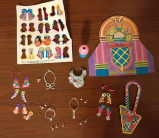 Mattel Barbie Doll Jewelry,  Diamond Earrings,  Necklace,  50s Diner Juke Box,  Malt