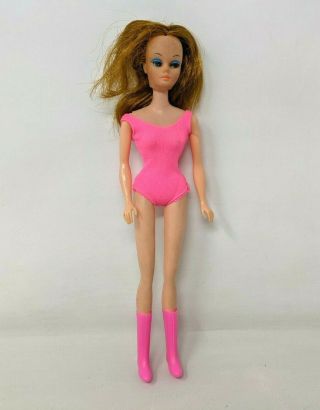 Vtg Maddie Mod? Miss Barbie Clone Doll Hong Kong Hot Pink Swimsuit Go - Go Boots