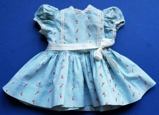 Terri Lee Tagged Blue Rosebud Print Doll Dress With Lace And Sash Exc Cond