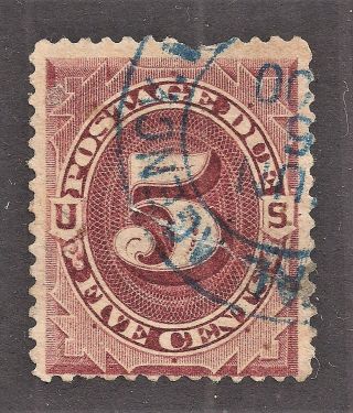 Sc J18 5c Red Brown Postage Due Us Postal Agency Shanghai Double Circle Cancel