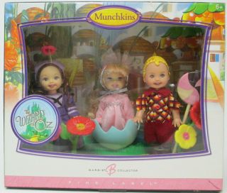 The Wizard Of Oz Munchkins Barbie Pink Label Box Set 2006 Mattel