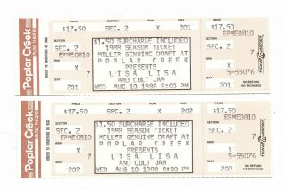 Lisa Lisa And Cult Jam Concert Tickets From August 10,  1988