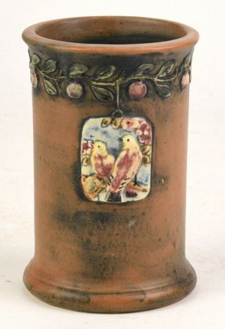 Weller Pottery Kenova Vase 5 " Tall With Birds