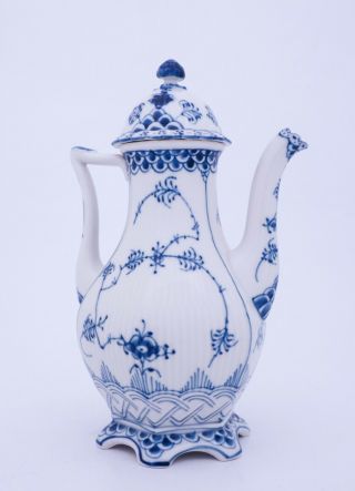 Coffee Pot 1202 - Blue Fluted - Royal Copenhagen - Full Lace - 2nd Quality 2