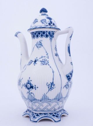 Coffee Pot 1202 - Blue Fluted - Royal Copenhagen - Full Lace - 2nd Quality 4