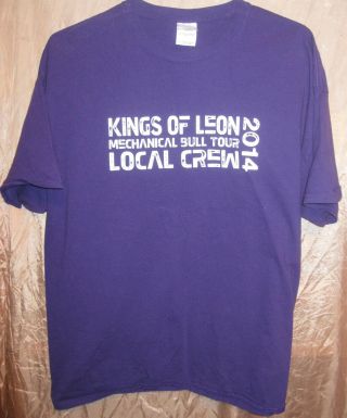 Kings Of Leon Authentic 2014 Mechanical Bull Purple Tour Crew Only Shirt Xl
