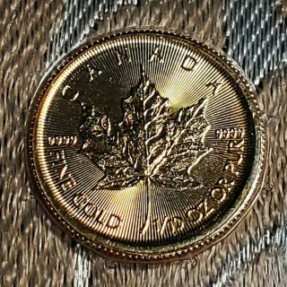 (1) 2018 1/10 Oz Gold Canadian Maple Leaf $5 Coin Bu