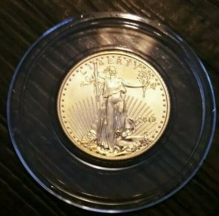 2018 1/10 Oz 5$ American Gold Eagle Brillant Uncirculated Bu In Capsule