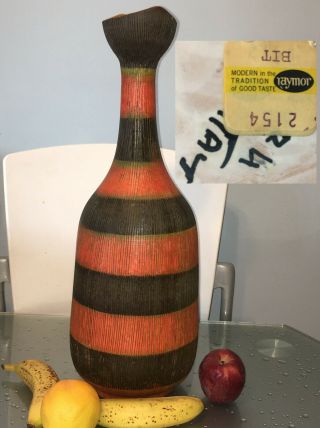 Mid Century Modern Italy Bitossi Aldo Londi Pottery Vase Seta Lobster Gambero 20
