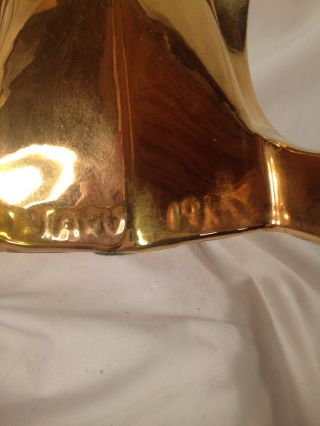 LARGE JARU CERAMIC IBEX RAMS HEAD Statue GOLD SCULPTURE Hollywood Regency Style 5