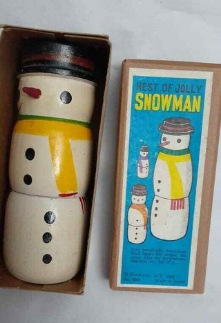 Vintage Shackman Nesting Snowman Dolls Nest Of Jolly Boxed