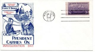 President Harry S Truman Inauguration Cover,  1949 Pm Washington Dc Unaddressed