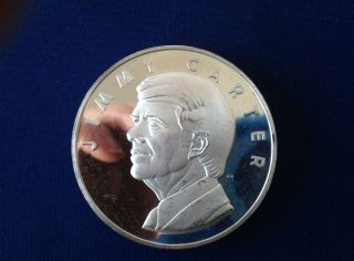 1977 Franklin Jimmy Carter Inaugural Proof Silver Art Medal P2107