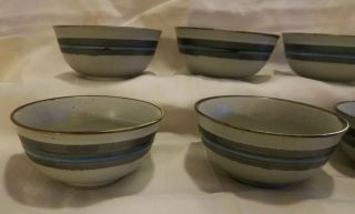 6 Otagiri Mid Century Modern Stoneware Horizon Fruit Dessert Bowls 4 5/8 