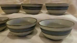 6 Otagiri Mid Century Modern Stoneware Horizon Fruit Dessert Bowls 4 5/8 