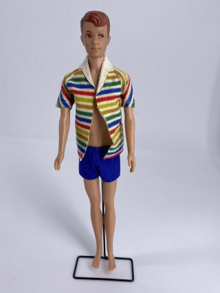 1960 Alan Doll Straight Leg Friend Of Ken & Barbie Swimsuit (stand Not)