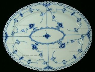 Royal Copenhagen Blue Fluted Full Lace Oval Serving Platter 1:st Quality 1148