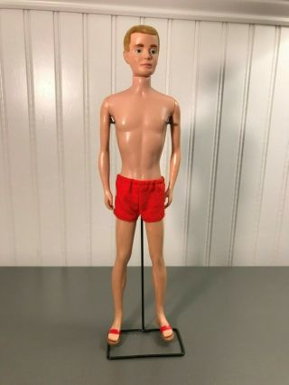 Vintage Barbie Ken Doll with Box and Stand and Swim Outfit 2