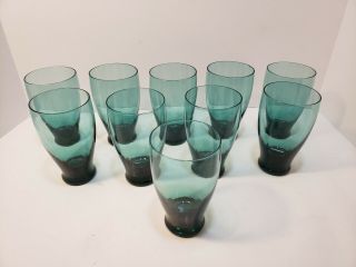 Russel Wright American Modern For Morgantown Seafoam Flat Iced Tea Glasses 10