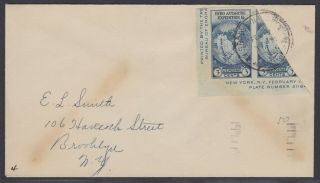 Us Sc 735 - 1936 Diagonal Bisect On Cover From Brooklyn Ny Addressed Locally