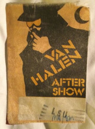 Van Halen 1984 After Show Backstage Pass Villian Lsu Show