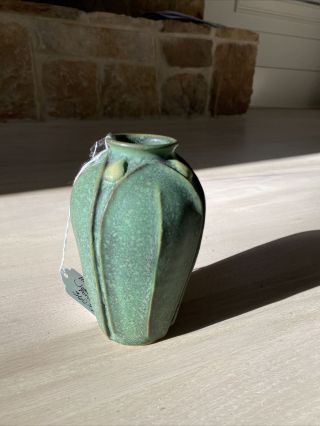 Jemerick Grueby Style Pottery Matte Green Vase
