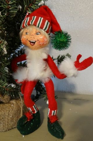 Annalee 2005 Red Christmas Candy Cane Elf 9”