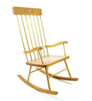 Wooden Doll Rocking Chair 15 " Tall With Hearts Hand Crafted By T&m Colorado