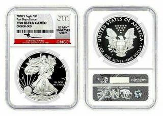 2020 - S Silver Eagle Ngc Pf70 First Day Of Issue - Mercanti Engraver Series