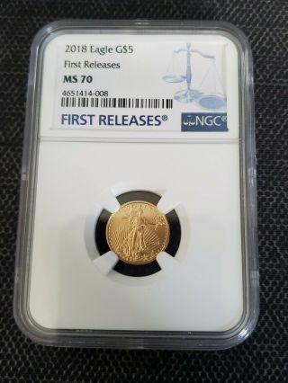 2018 1/10 Oz Gold American Eagle Ms - 70 Ngc (early Releases)