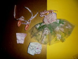 Vintage Tutu Ballerina Doll Clothes Clone Ginny Muffie Ginger 8 " Doll 1950 