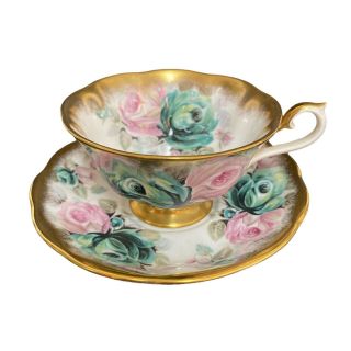 Royal Albert Teacup & Saucer From ‘summer Bounty Series’ In ‘jade’ Pattern