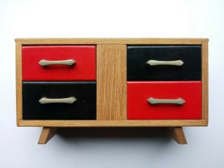 Awesome Dollhouse Furniture Chest Of Drawers◾mcm Style◾ Made In Japan