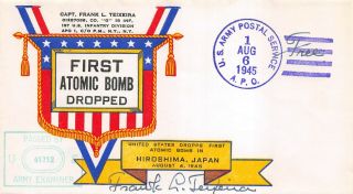 Wwii Patriotic,  Teixeira Cachet,  8/6/45,  " First Atomic Bomb Dropped " [011321438]