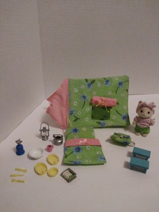 Calico Critters/sylvanian Families Best Friend Camping Set W Tent & Picnic Table