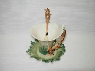 Franz Porcelain Endless Beauty Giraffe Cup And Saucer And Spoon