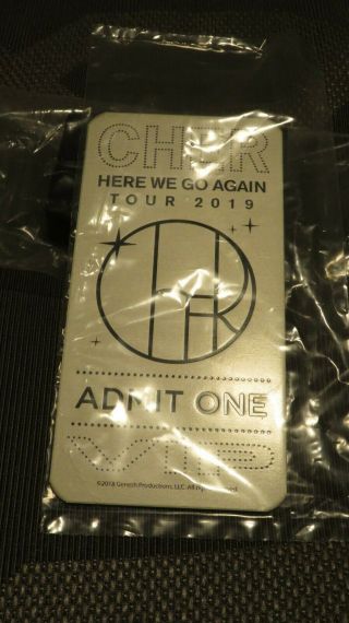 Cher Here We Go Again 2019 Souvenir Metal Ticket With Stand