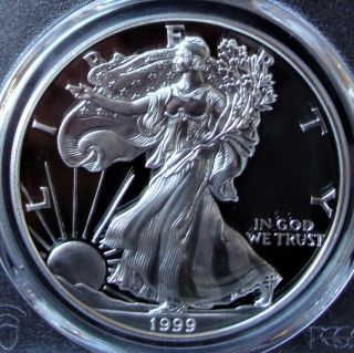1999 - P 1oz Silver American Eagle Dollar - PCGS PR 70 DCAM 2