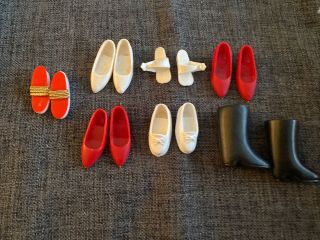Vintage Sindy Doll Shoes Various Styles 1960’s 7 Pairs Kitten Heels Trendy Boots
