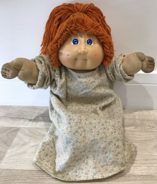 Vintage Cabbage Patch Kids Doll 15” 1978 1982 Red Hair Blue Eyes Dress 80s Rare