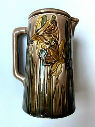 Vance Avon Faience Pottery Daffodil Pitcher Exquisite Circa 1900