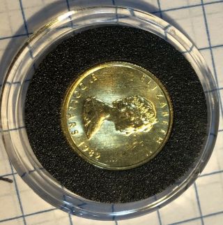 1982 Canada 1/10 Oz Queen Elizabeth Ii Gold Maple Leaf 5 Dollar Coin