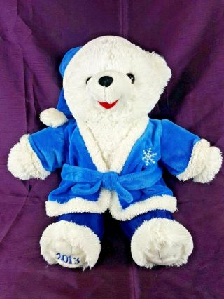 Dan Dee Snowflake Teddy Bear Blue And White Robe 21 " Euc 2013