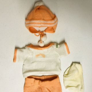 Cabbage Patch Kids Preemie Baby Knit Peach 4pc Outfit Shirt Pants Hat Diaper 2