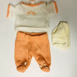 Cabbage Patch Kids Preemie Baby Knit Peach 4pc Outfit Shirt Pants Hat Diaper 3
