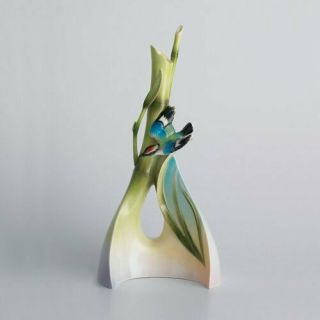 Franz Porcelain Fz00571 Bamboo Song Bird Triangle Vase