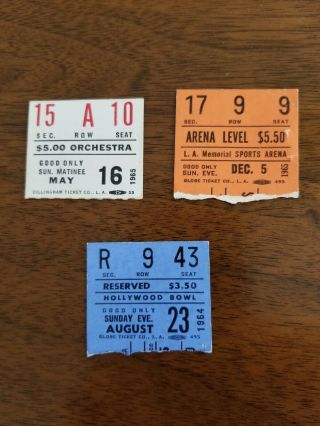 Rolling Stones And Beatles Concert Memorabilia - Ticket Stubs 1964 And 1965