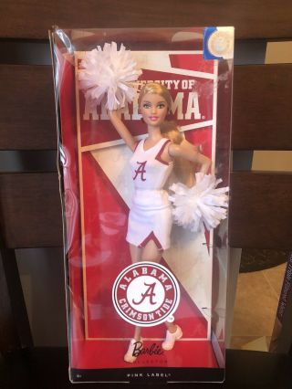 2012 Alabama Crimson Tide University Cheerleader Collectorpink Label Barbie Doll